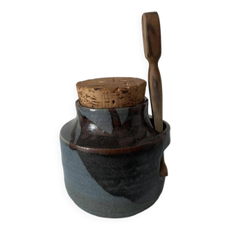 Ceramic pickle jar signed PK, Kerbenoen pottery, Michel Vergnes