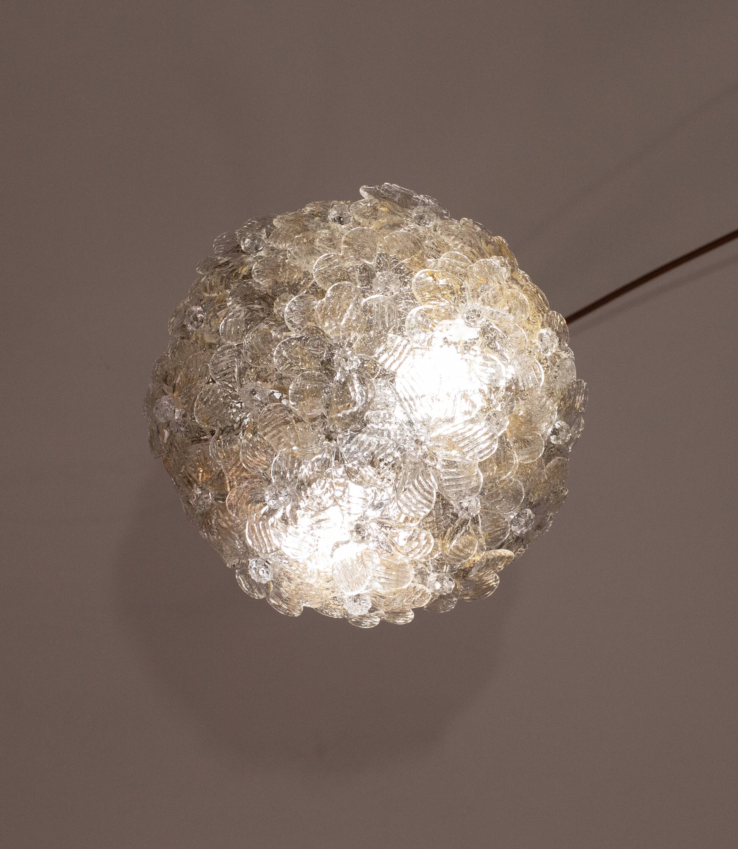 Murano Ceiling Light Flower by Seguso for Venini, Italy, 1960s