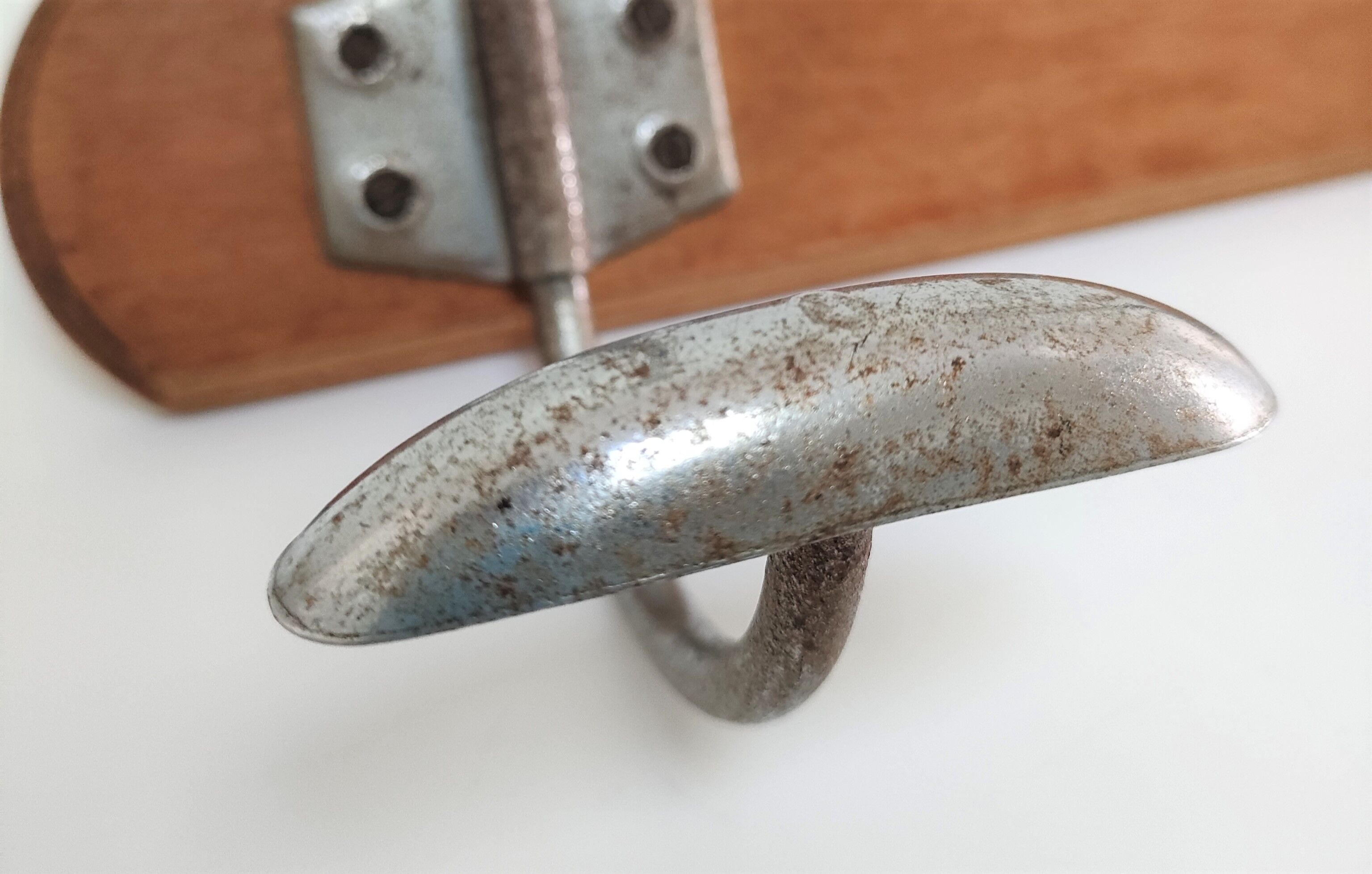 Coat rack wood and metal patinated Samaritaine Paris vintage