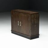 Modernist Art Deco oak cabinet, France, 1940s