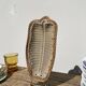 Vide poche coupelle en grès et osier tressé vintage
