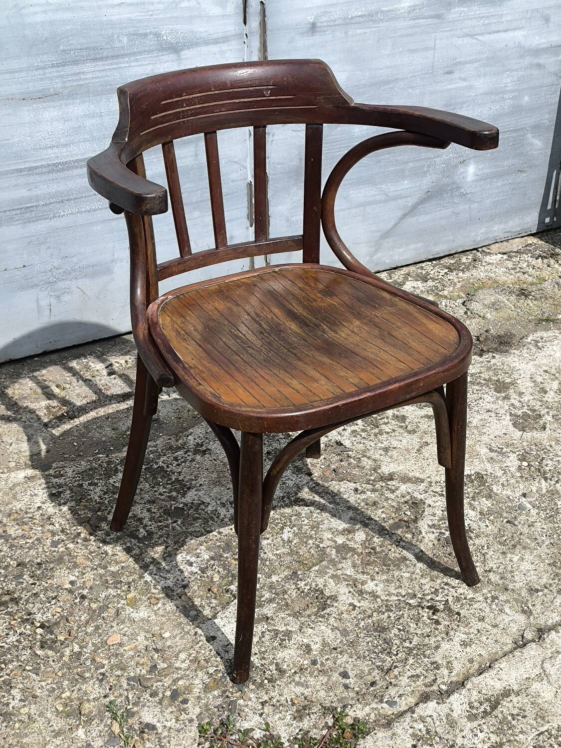 Authentic vintage Baumann turned wood armchair