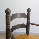 Genuine  Dudouyt style low oak armchair, 1940s