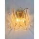 Pair of Amber “Rondini” Murano Glass Gold Wall Sconces — Mazzega Style