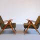 Mid Century Easy Chair Model B - 310 Var in Forest Green Velvet
