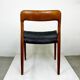 A beautiful pair of modern Scandinavian dining chairs in teak, model 75 by Niels Otto Møller.