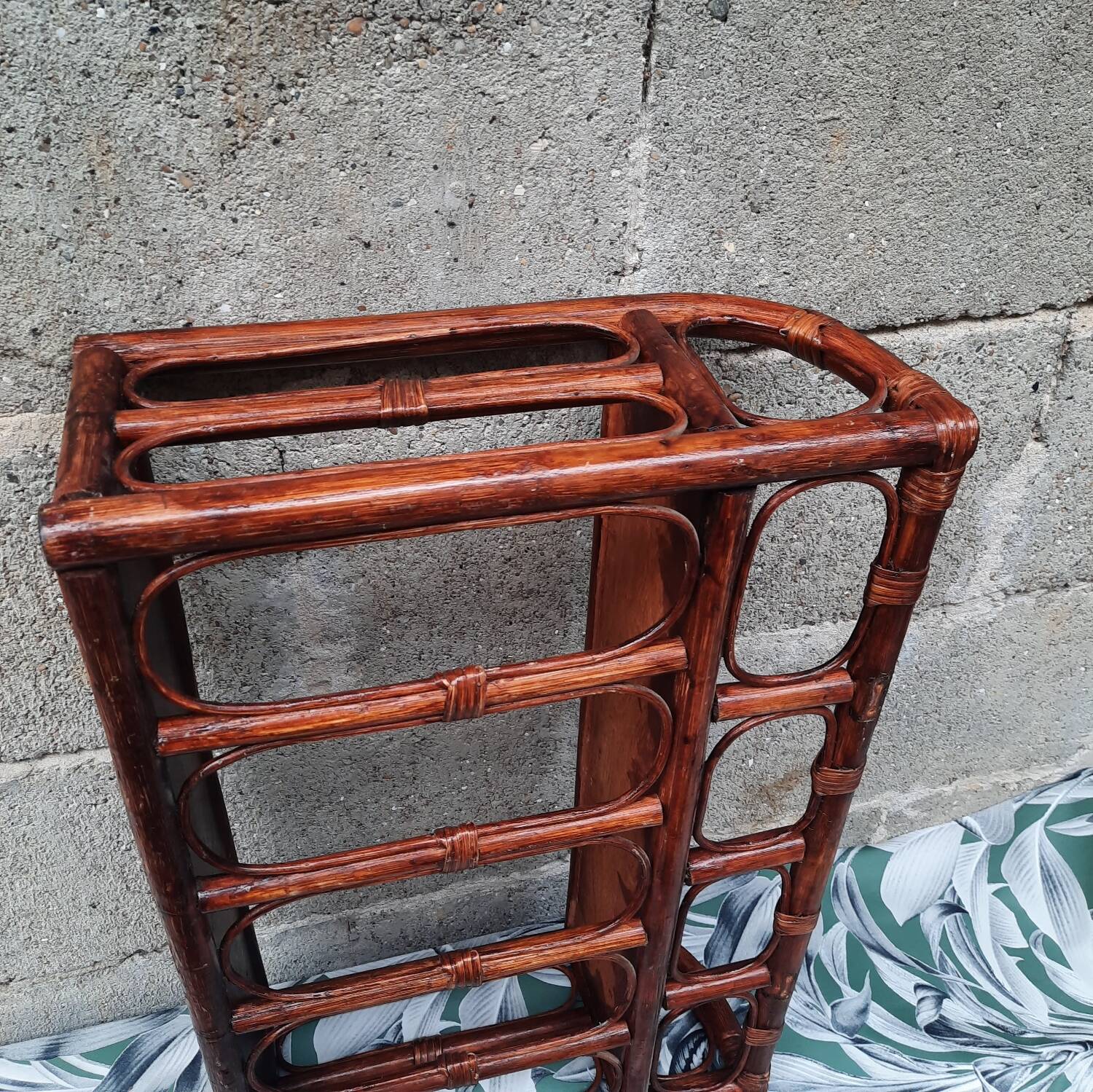 Vintage bamboo wall shelf