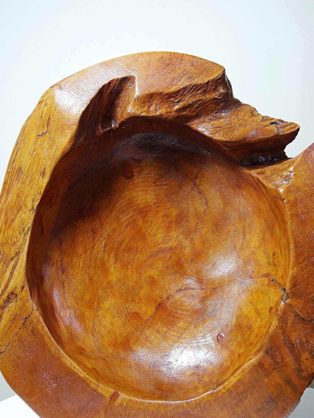 Large vintage nut bowl or empty pocket in teak wood, Italy, 1960s-70s