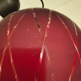 2 red glass Tosel pendants