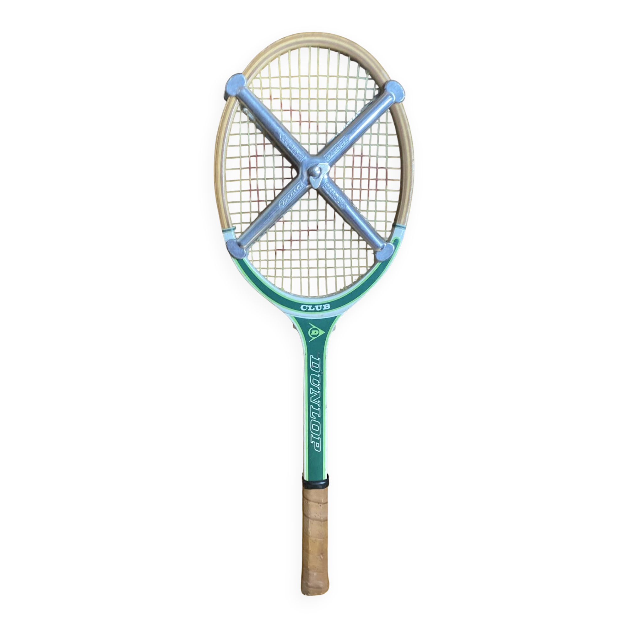 Vintage dunlop club wooden tennis racket + zéphyr protection
