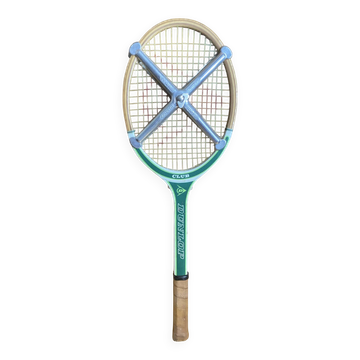 Vintage dunlop club wooden tennis racket + zéphyr protection