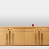 Four-door birch wood enfilade. 1970s.