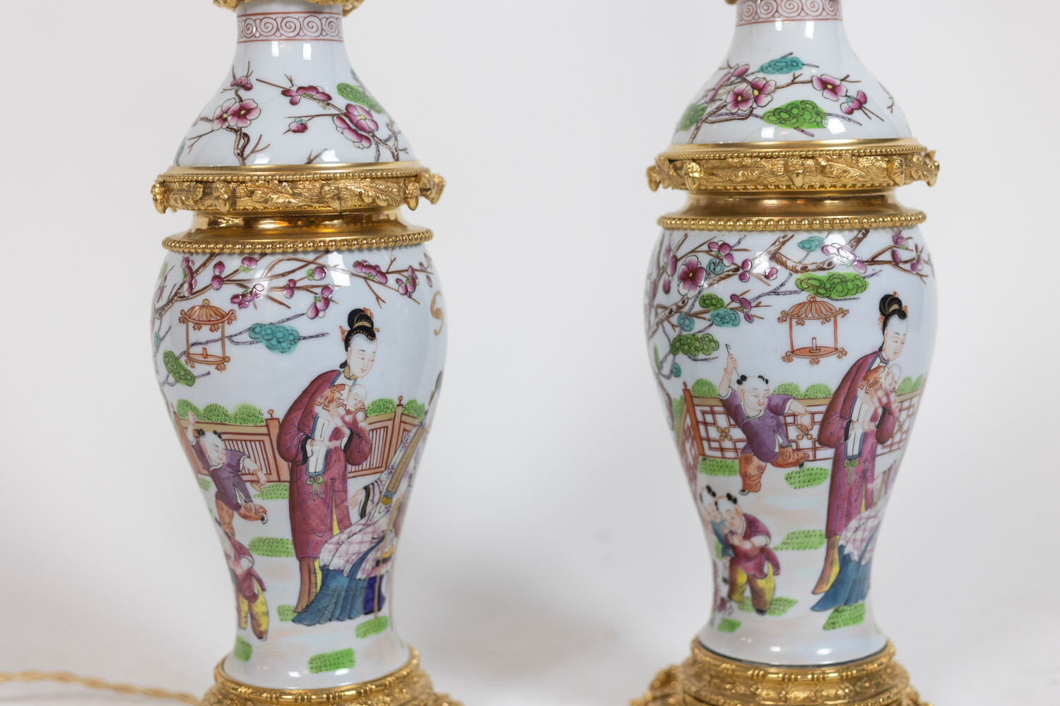 Maison Samson Pair of Canton porcelain lamps, circa 1880