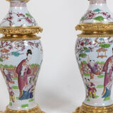 Maison Samson Pair of Canton porcelain lamps, circa 1880
