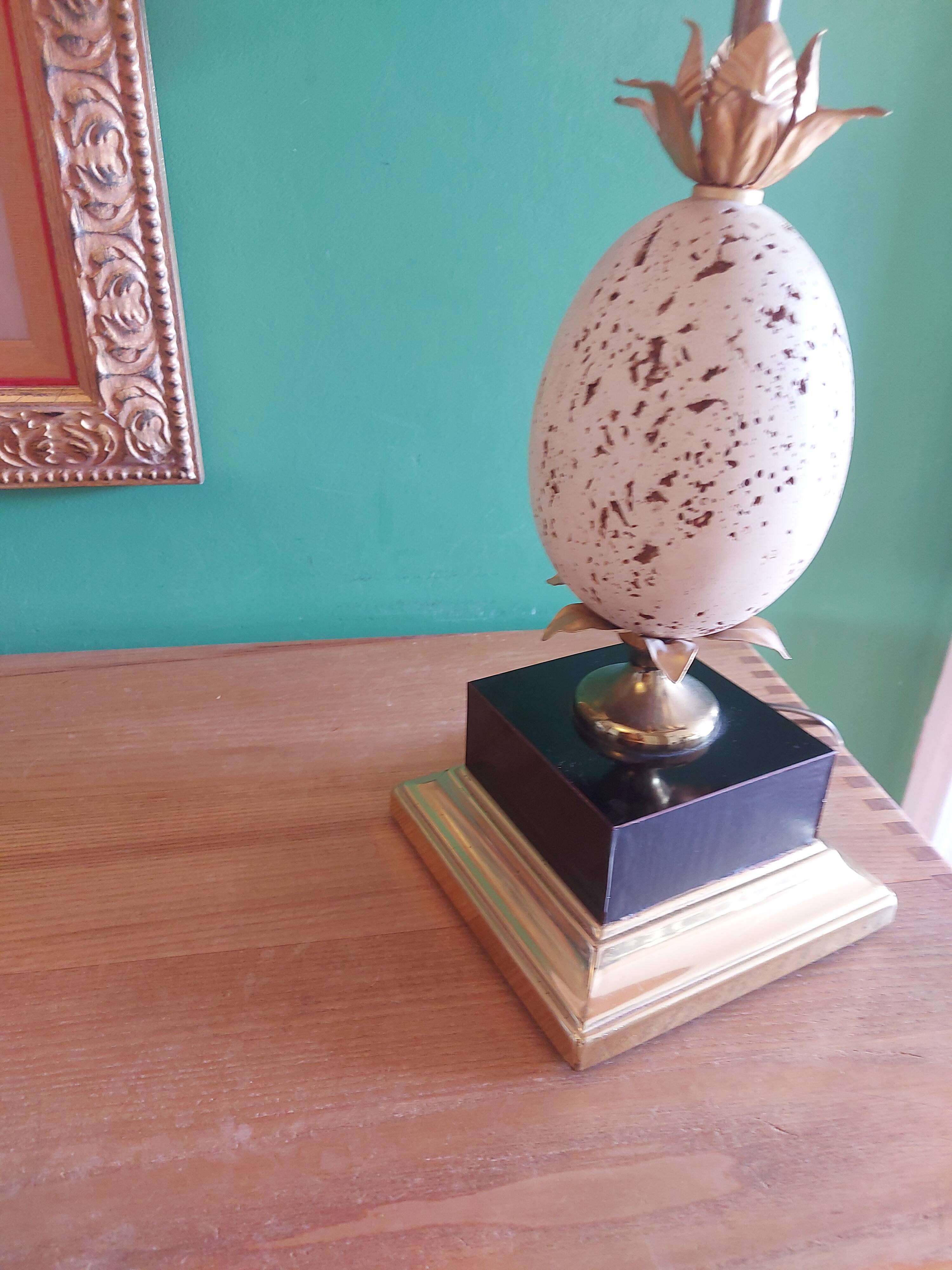 Ostrich egg lamp, Oxford model, Maison Barbier, 70'S