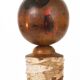 Decorative Kokeshi doll sculpture from northern Japan, hand-painted.