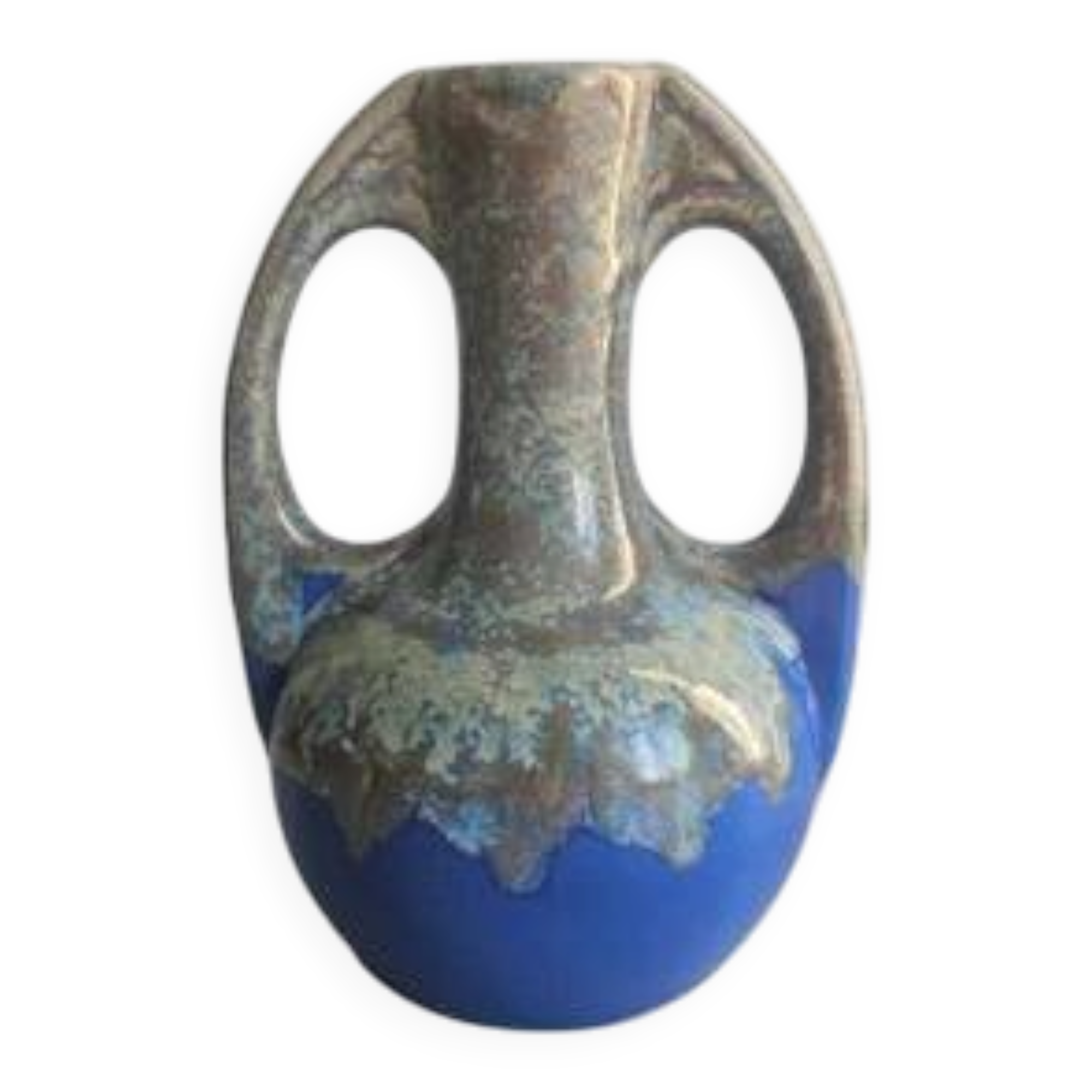 Small amphora vase - Flamed blue