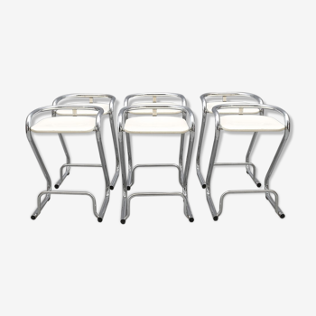 6 bar stools signed "s70-3" Lindau - Lindecrantz