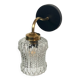 Old swan neck wall light in brass and thick glass tulip LAMP-7101