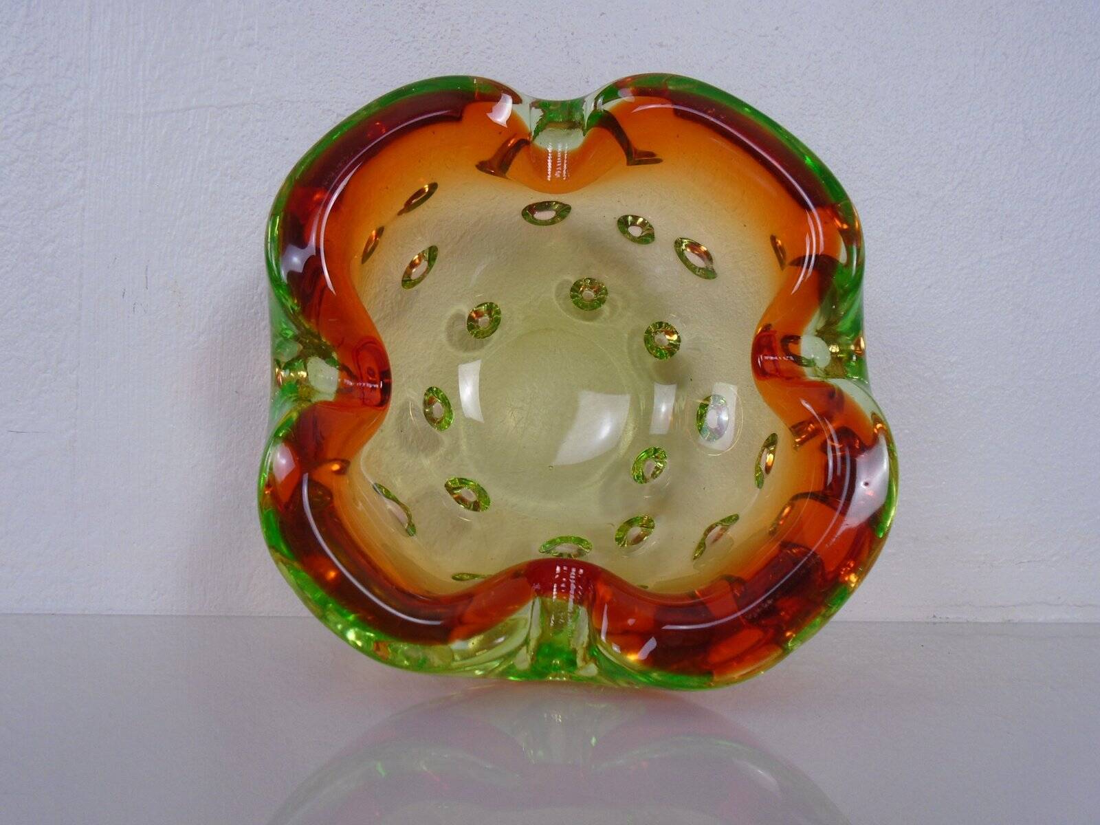 Sommerso Murano Glass Ashtray, Italy, 1960s