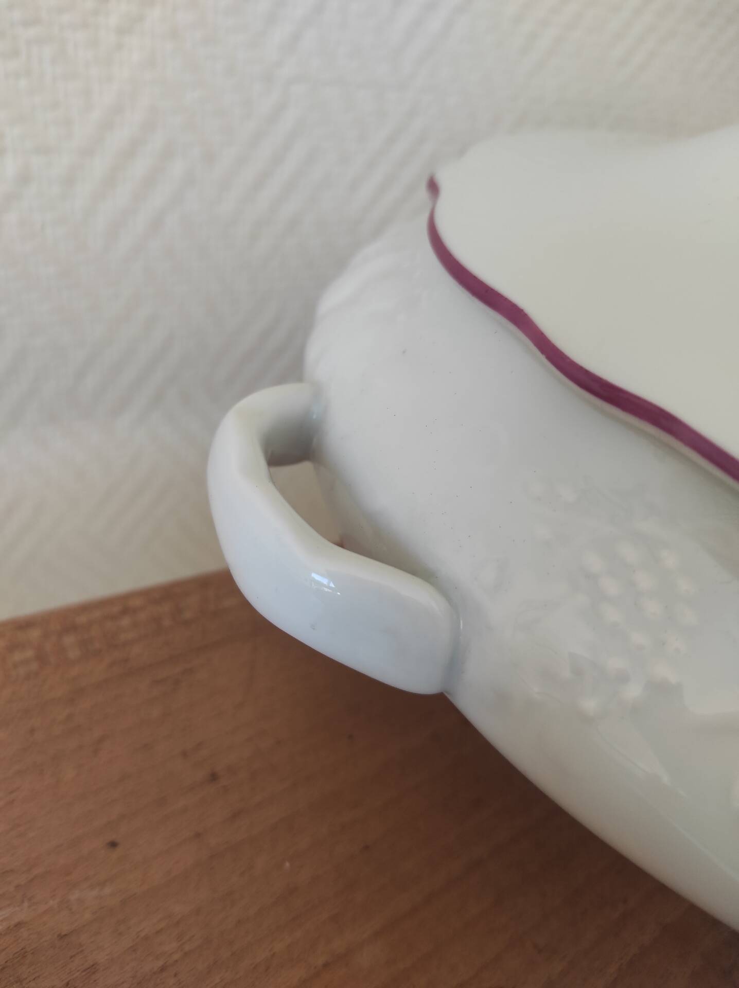 Vegetable soup tureen porcelain Ph. Deshoulière California series decoration