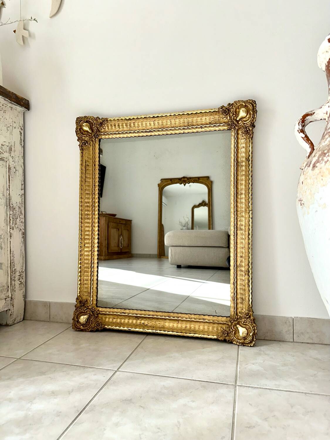 Antique mirror, 19th century restoration