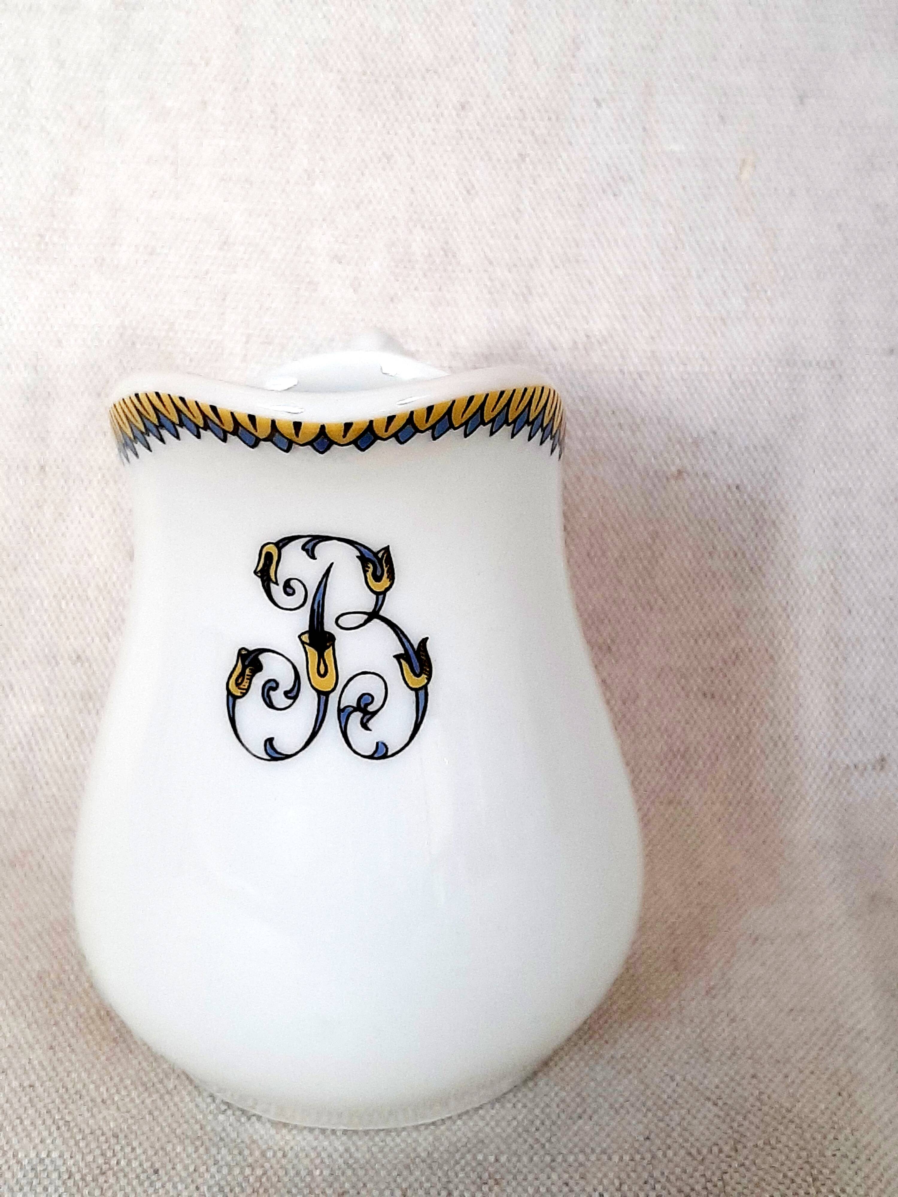 Haviland Limoges Monogrammed B Milk Jug
