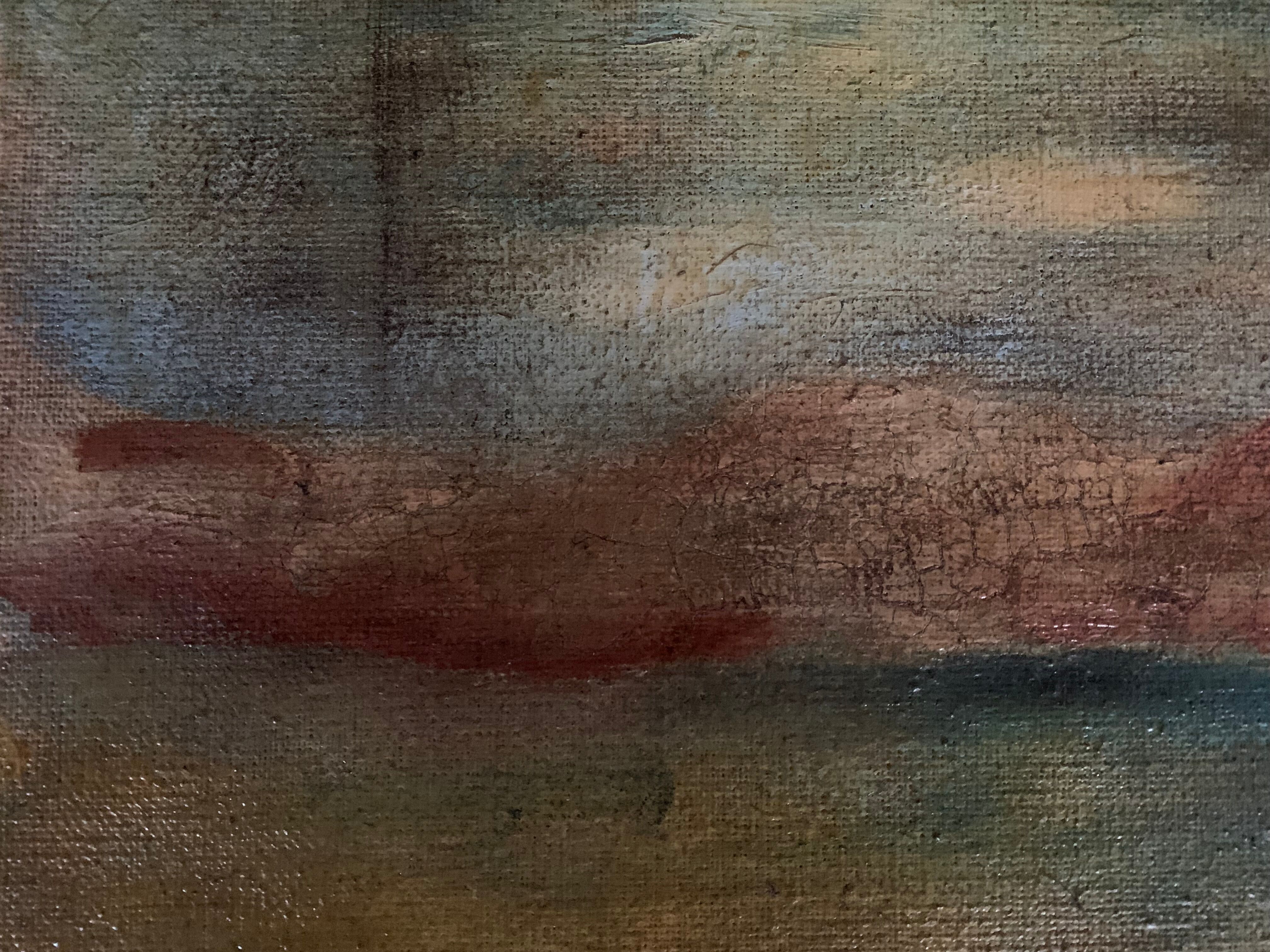 Oil on canvas signed woman on the beach