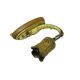 Eclectic wall sconce, golden brass, beech, Germany, 1930s.