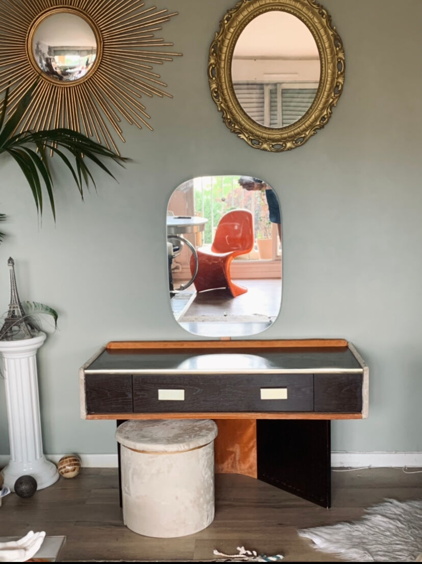 Coiffeuse des années 70 et son tabouret