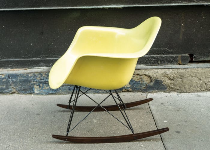 Rocking-chair Eames vintage by Herman Miller - Lemon Yellow