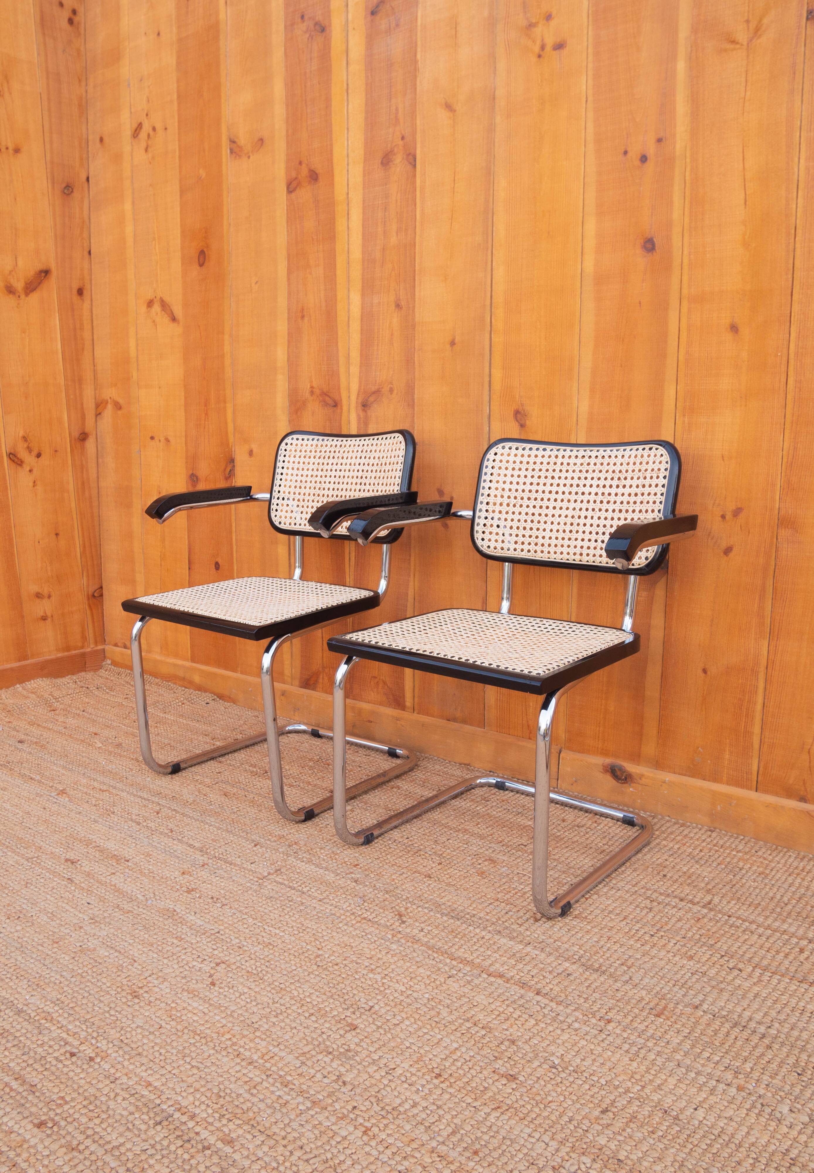 Pair of Cesca B64 armchairs by Marcel Breuer
