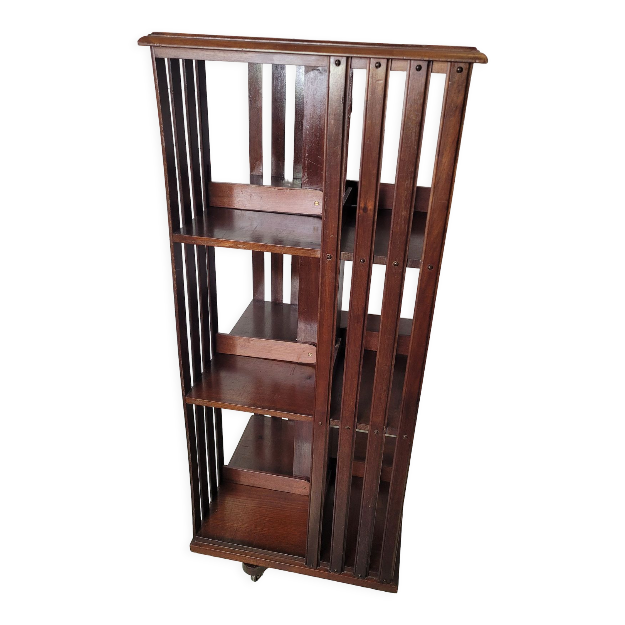 Mahogany revolving bookcase