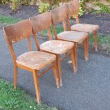 Lot of 4 wooden bistro chairs