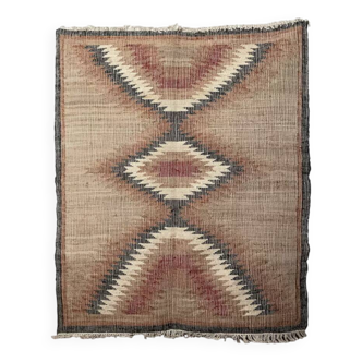 5 x 8, hemp-cotton handwoven kilim area rug