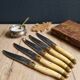 Vintage Box 6 Laguiole Table Knives Ivory Handles Gold Bolsters