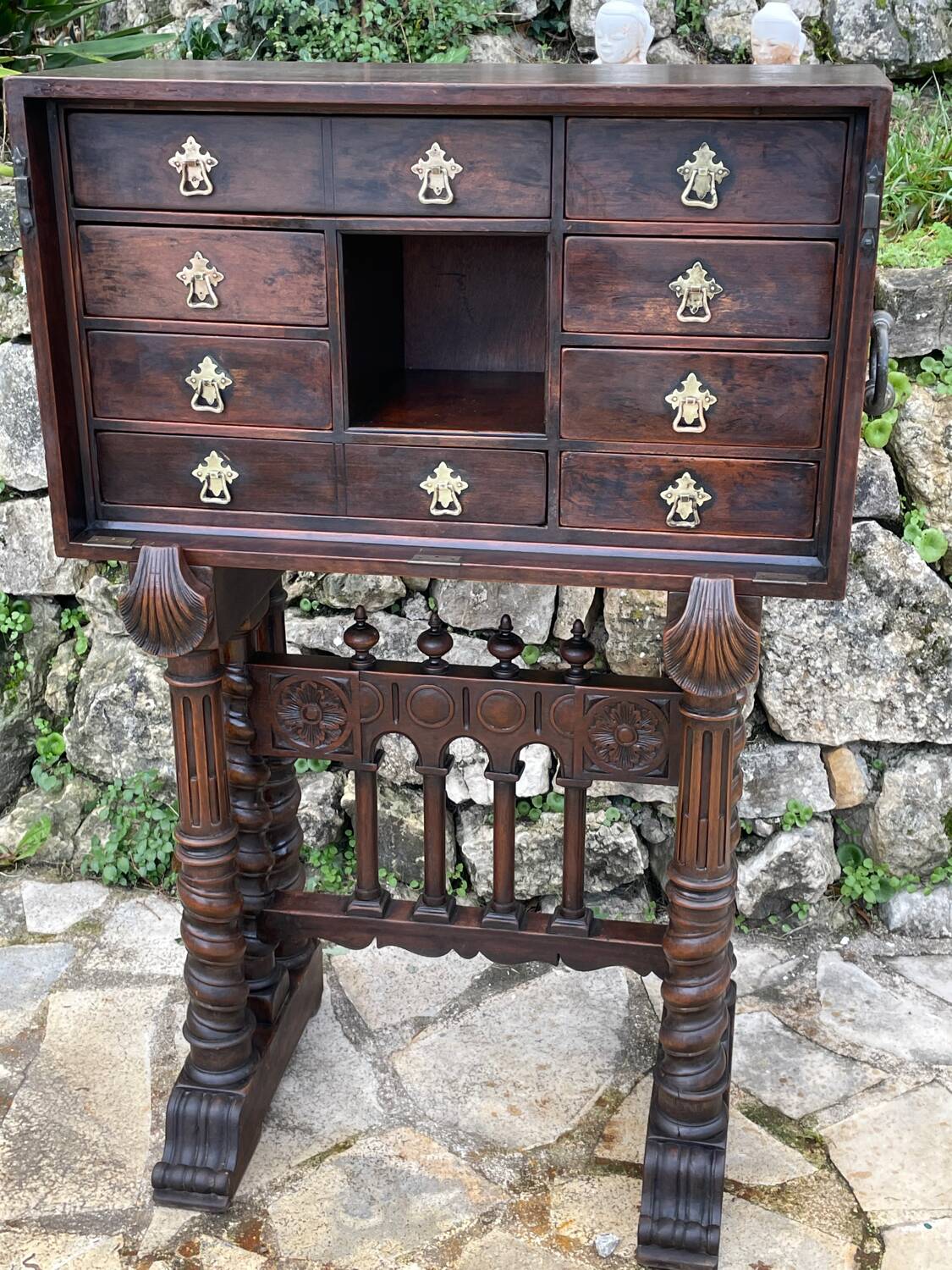 Spanish Vargueno Walnut Cabinet