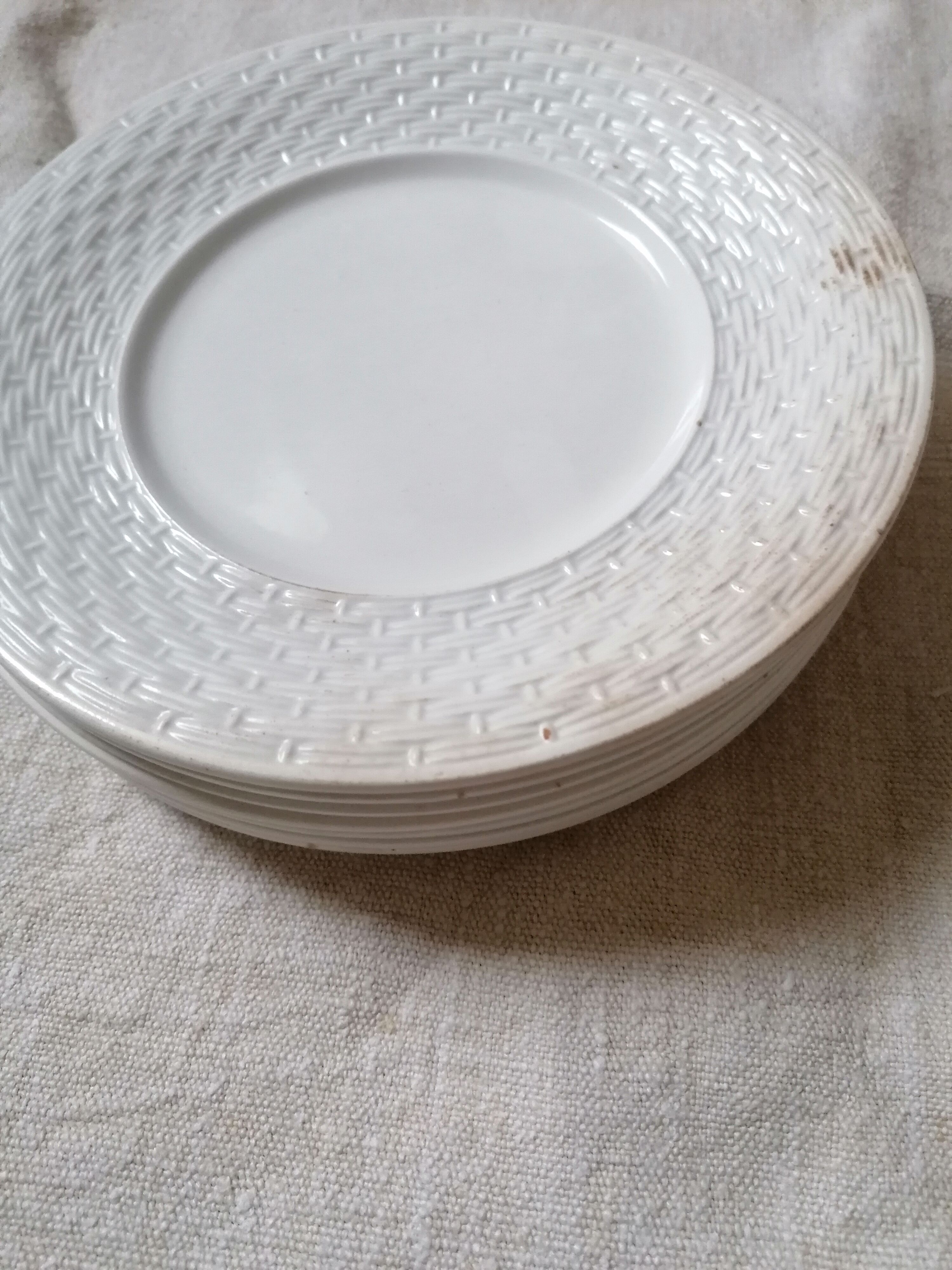 Set of 7 Gien earthenware dessert plates