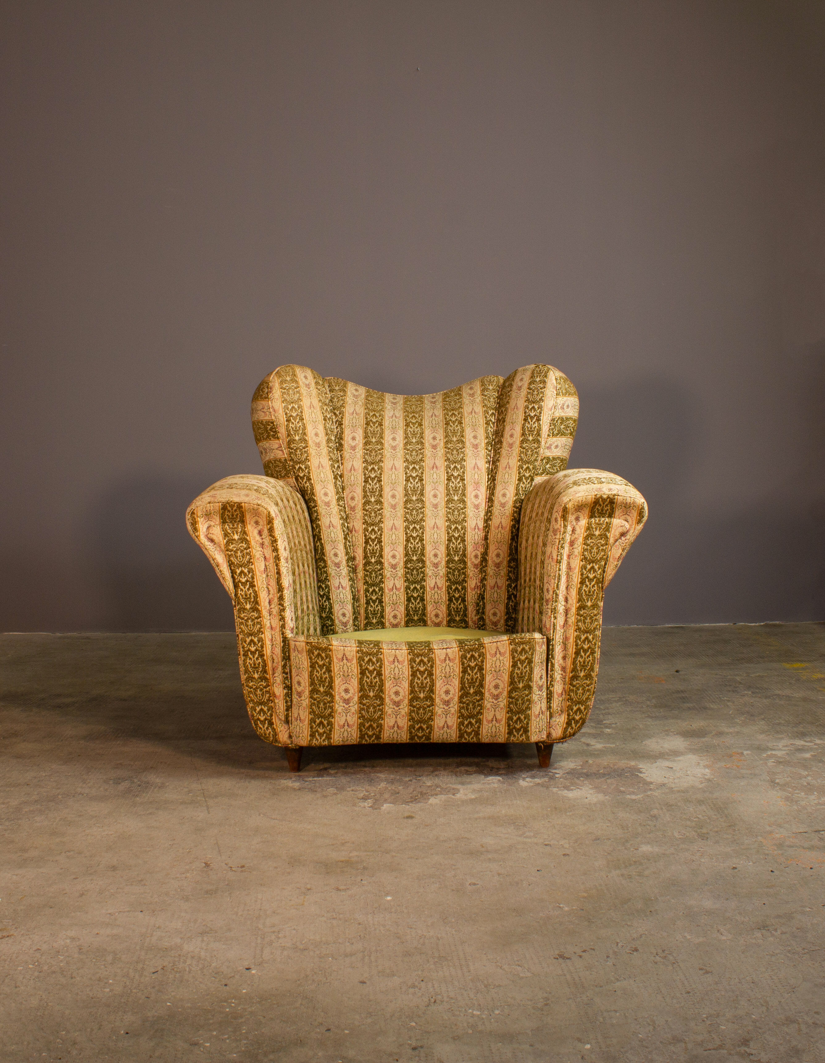 Living room set from the 1950s, 3-seater sofa and armchair.