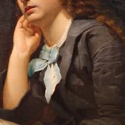 Grand portrait de dame peint au XIXe siècle