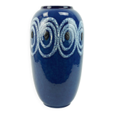 scheurich floor VASE blue with white swirl pattern fat lava model no.546-41