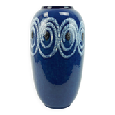 vase de sol Scheurich bleu avec motif tourbillon blanc modèle fat lava n° 546-41