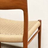 Mid-Century Model 75 Chairs in Teak by Niels O. Møller for J.L. Moller, 1950, Set of 2