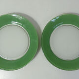 2 flat plates Duralex green Vintage