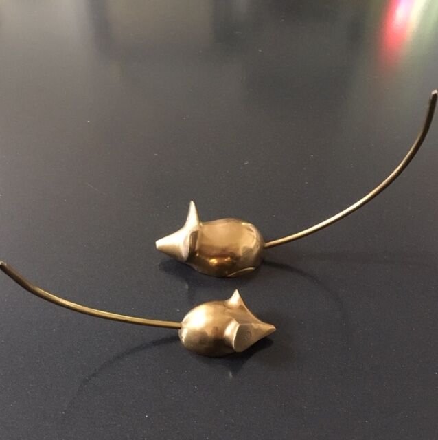 Paire de 2 souris en laiton