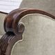 1950s, Danish relax armchair, furniture velour, carved oak wood.