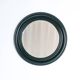 1970s dark green wooden Italian round wall mirror