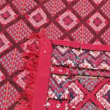 Large Berber carpet with diamond patterns handmade in pure wool
