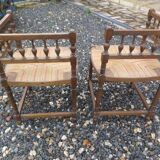 Lot chaise d'angles paillées