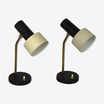 Mid-century Italian adjustable cone table lamps